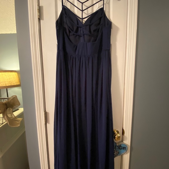 Navy Blue Long Dress | Dry Cleaned | Worn Once | Size 14 | Bisou Bisou - Picture 3 of 3